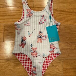 Posh Peanut Swimsuit Bears and Red Gingham